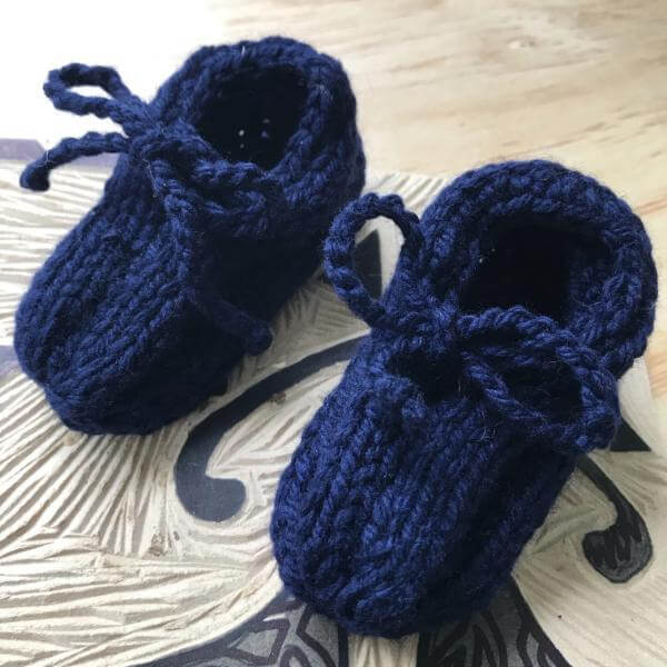 Navy baby loafers