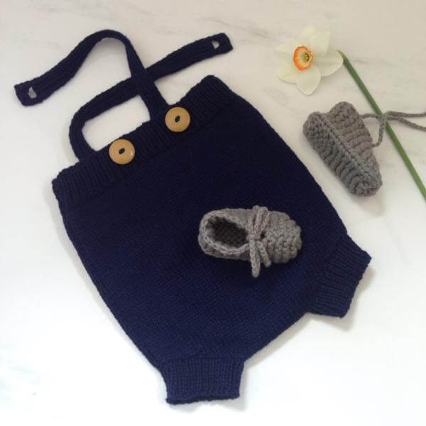Navy rompers and chunky booties