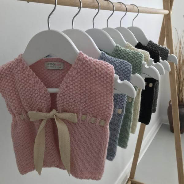 Pink baby girl waistcoat