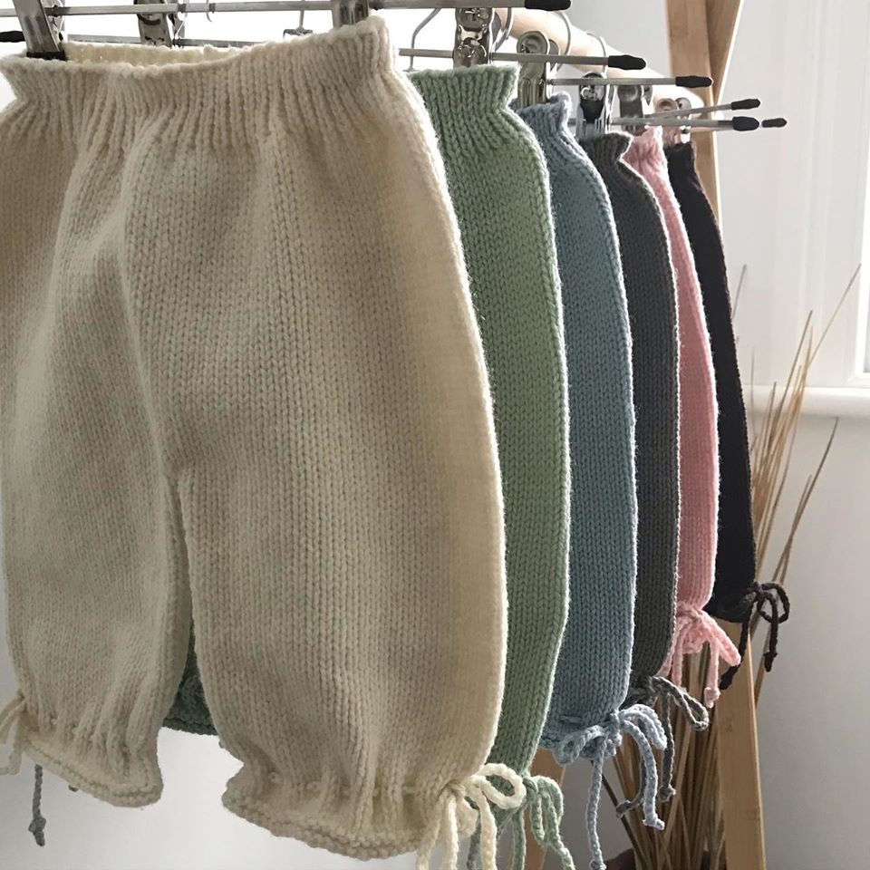 Set of knitted baby pants