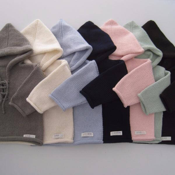 Set of plain baby hoodies