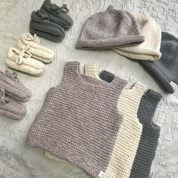 stack of baby tank top beanie loafer gift set