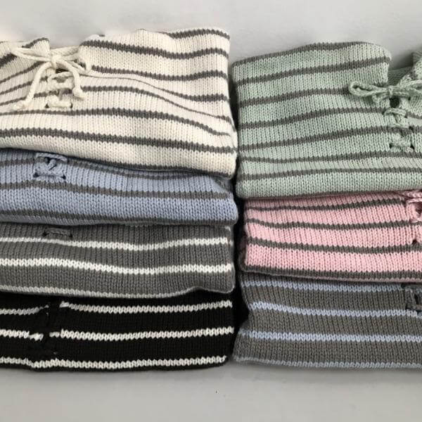 Striped kids hoodies stack